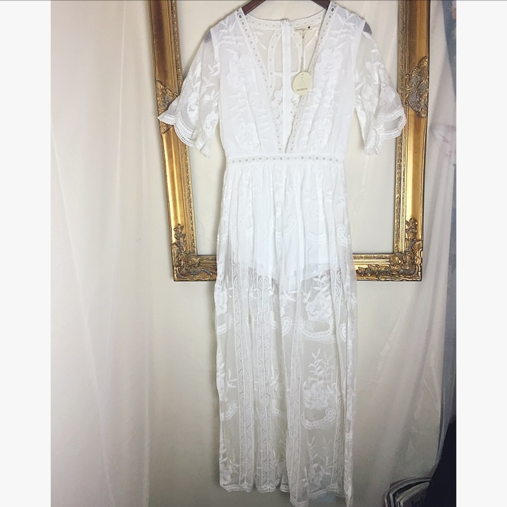 Flowy Sheer Maxi Dress w/Built-In Shorts